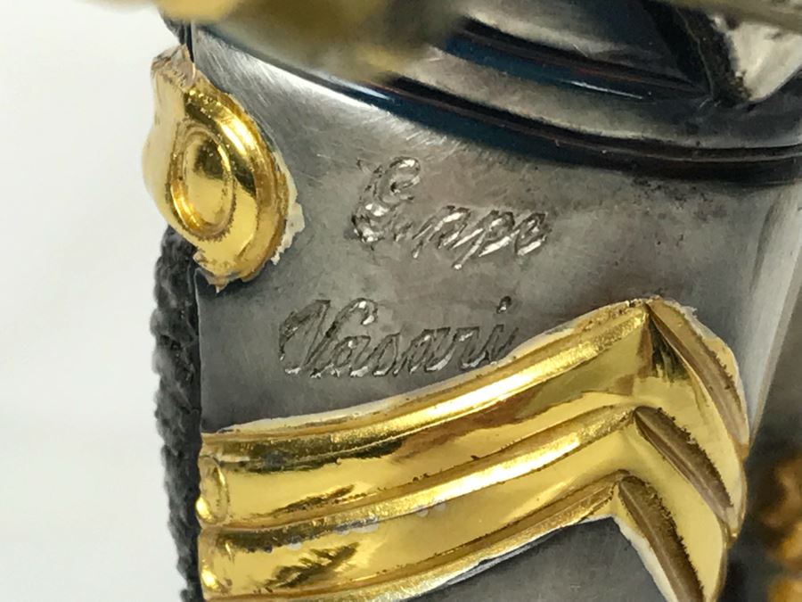 Signed Giuseppe Vasari Bronze Sculpture Of Knight In Armor On Marble Base Limited Edition 41 Of 250 With Protective Acrylic Case [Photo 15]