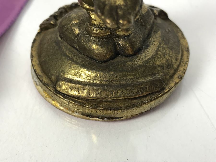 Winnie The Pooh For President Days Disneyland Fun-Raiser Ribbon, Winnie The Pooh Tie Clip, Movies USA Tie Clip And Vintage Disneyland Mickey Mouse Brass Figurine [Photo 8]