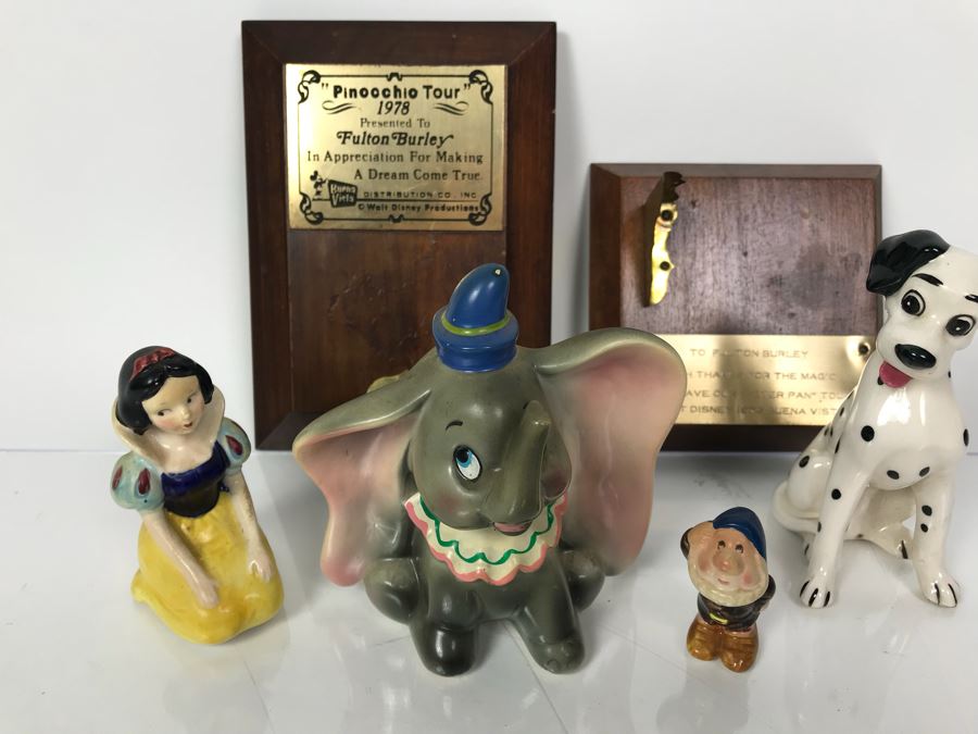 Vintage Fulton Burley Plaque Awards With Figurines For Promoting Walt Disney Movies 'Pinocchio' 1978 And 'Peter Pan' And Other Characters [Photo 2]