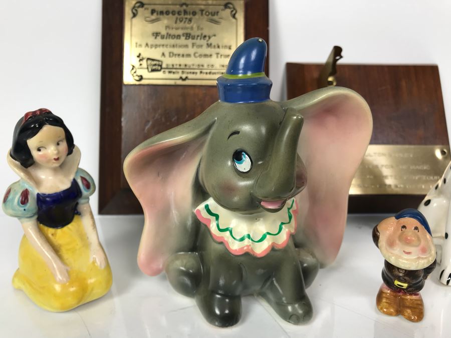 Vintage Fulton Burley Plaque Awards With Figurines For Promoting Walt Disney Movies 'Pinocchio' 1978 And 'Peter Pan' And Other Characters [Photo 3]