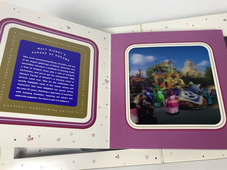 Rare Disneyland Book - Disneyland Happiest Celebration On Earth May 4-5, 2005 Celebrating Disneyland's 50th Anniversay With Holographic Pictures, Plaque And Invitation 10' X 10'  [Photo 12]