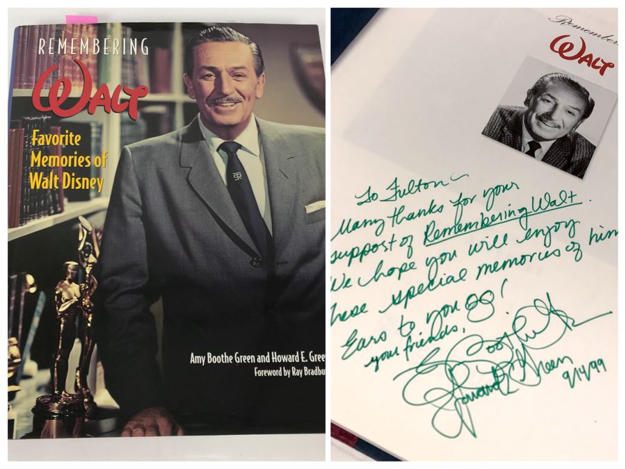 Signed Book: Remembering Walt - Favorite Memories Of Walt Disney By Amy Boothe Green And Howard E. Green Foreword By Ray Bradbury [Photo 1]
