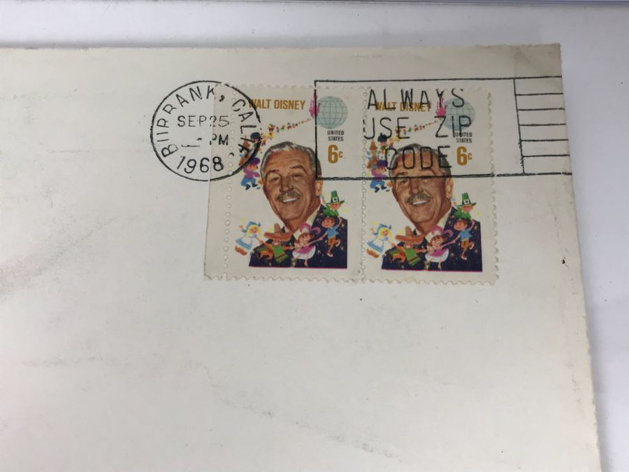 First Day Of Issue Ceremony Program Honoring Walt Disney With First Day Of Issue Stamp 9/11/1968 And Disney World Magazine Nov 1968 Showing Stamp [Photo 3]