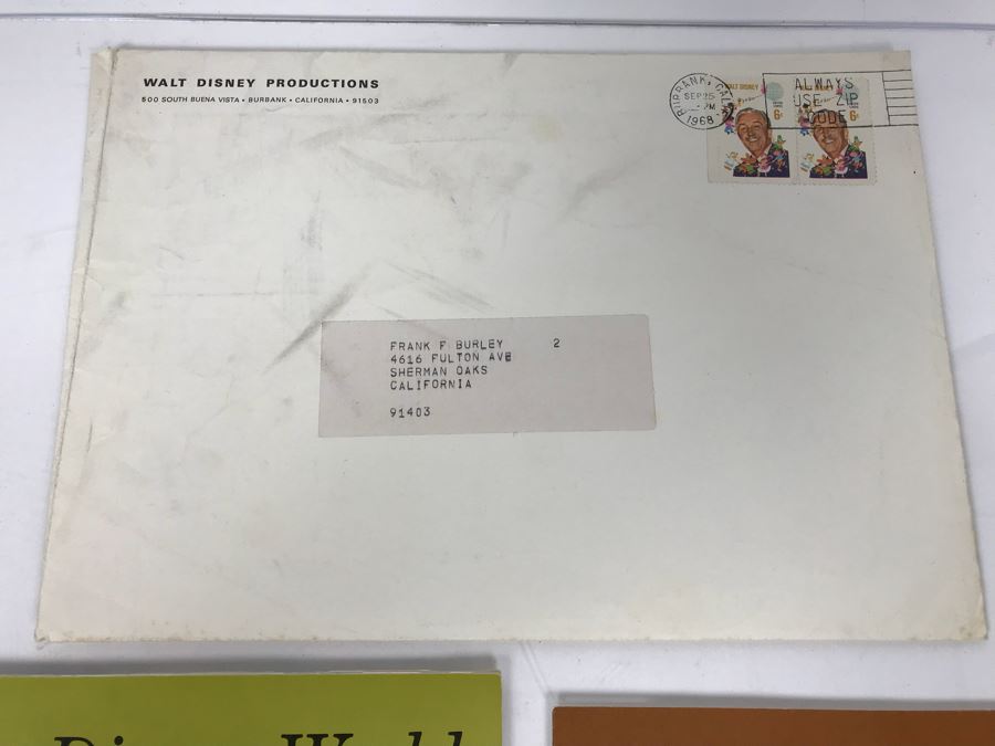 First Day Of Issue Ceremony Program Honoring Walt Disney With First Day Of Issue Stamp 9/11/1968 And Disney World Magazine Nov 1968 Showing Stamp [Photo 2]