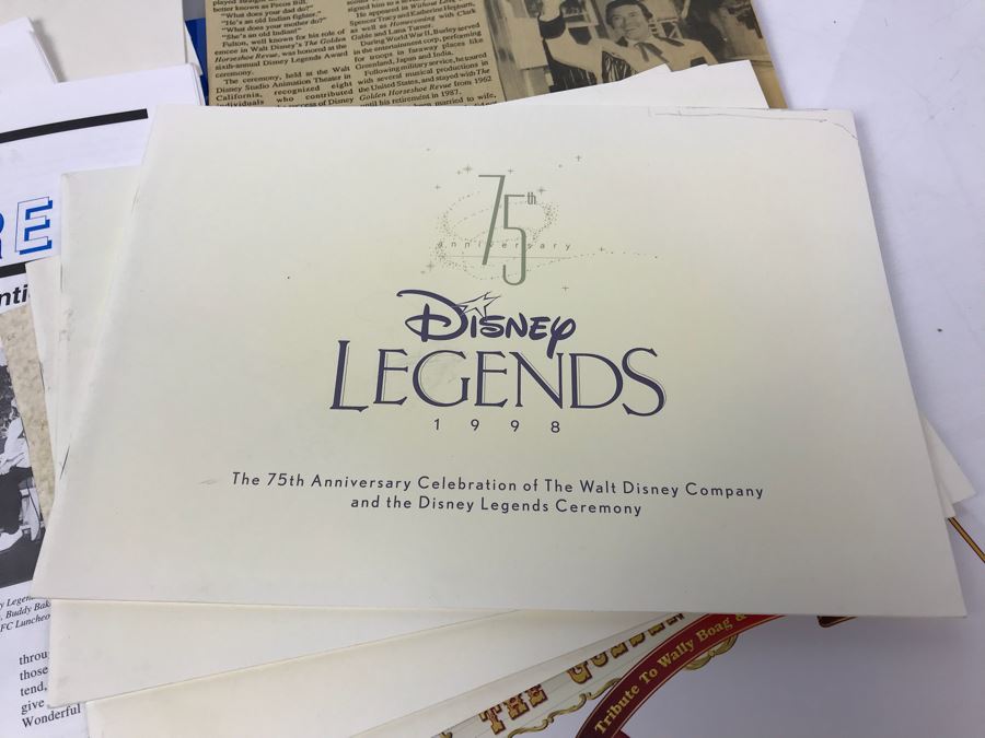 Fulton Burley's National Fantasy Fan Club (NFFC) Disney Legend Award Packet Information Including Award Acceptance Letter, Photos, Newsletters, Bios (See Photos) [Photo 10]