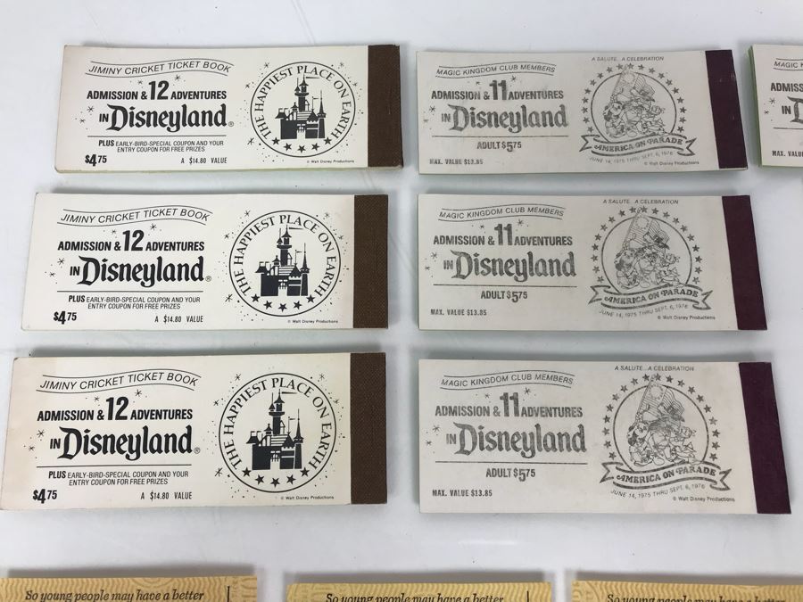 Collection Of Vintage Disneyland Park Tickets Books - See Photos [Photo 2]