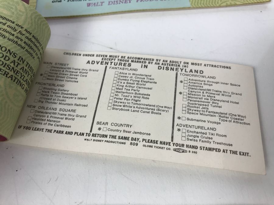 Collection Of Vintage Disneyland Park Tickets Books - See Photos [Photo 15]