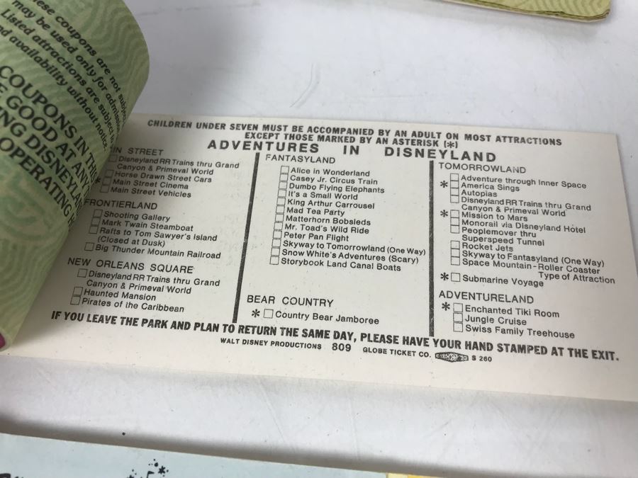 Collection Of Vintage Disneyland Park Tickets Books - See Photos [Photo 11]
