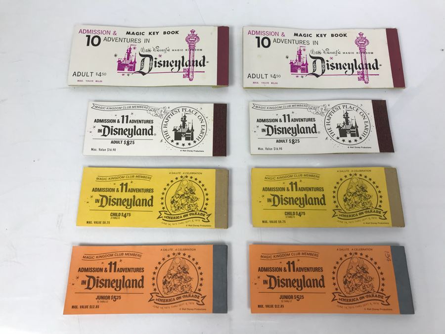 Collection Of Vintage Disneyland Park Tickets Books - See Photos [Photo 1]