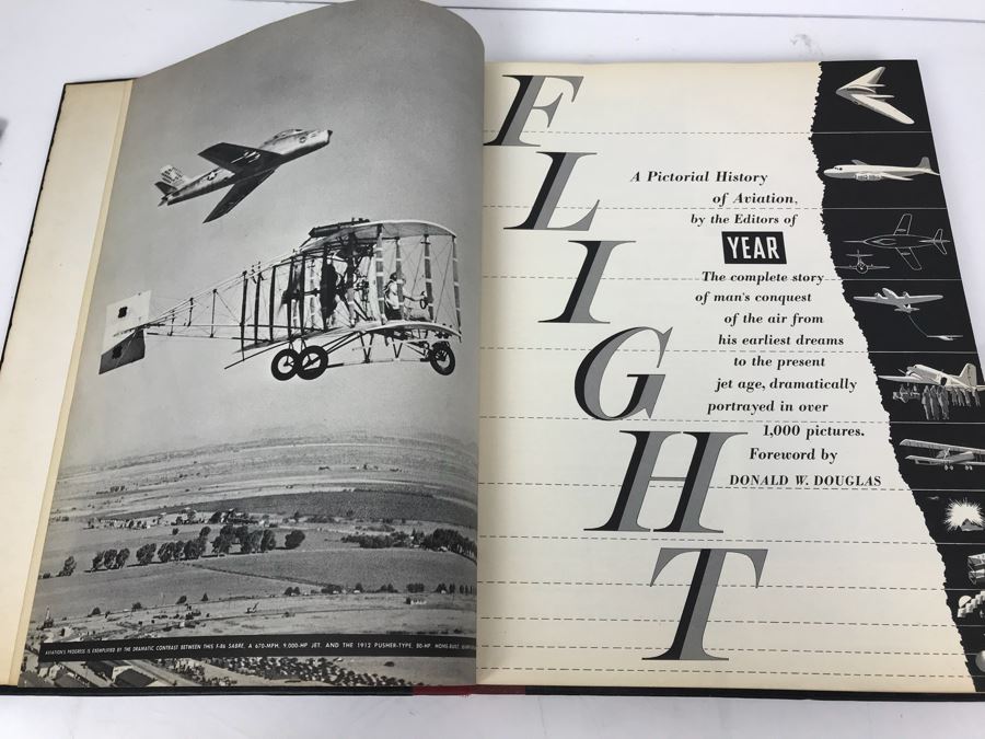 Engraved George Hearst Flight Book: A Pictorial History Of Aviation Foreword By Donald W. Douglas, 8 X 12 Photo Of George Randolph Hearst With Actress Wife Collette Lyons And Other Photos [Photo 7]