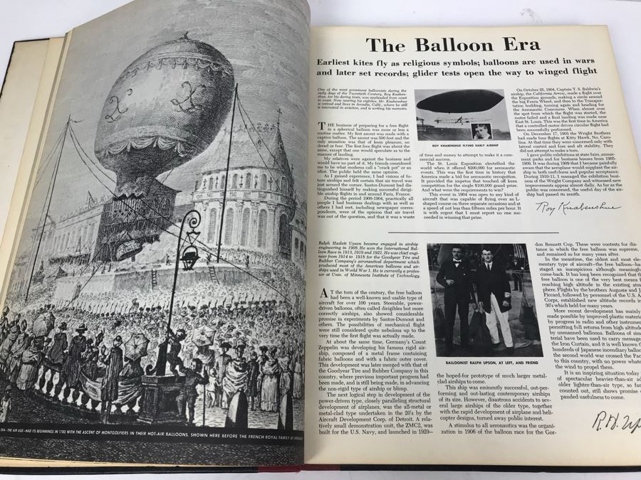 Engraved George Hearst Flight Book: A Pictorial History Of Aviation Foreword By Donald W. Douglas, 8 X 12 Photo Of George Randolph Hearst With Actress Wife Collette Lyons And Other Photos [Photo 11]