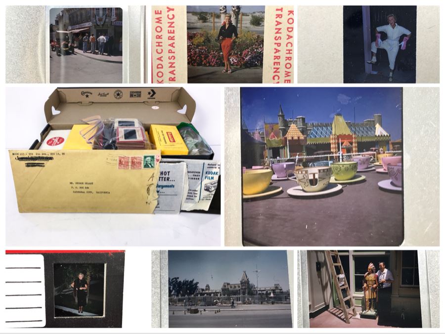 Huge Collection Of Photography Slides From George Hearst & Actress Collette Lyons Includes Lots Of Slides From The 1950's Construction Of Disneyland (See All Photos For Small Sampling)