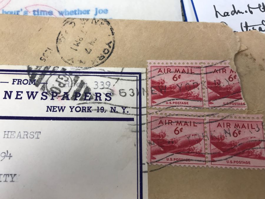 Collection Of Various Letters And Documents From George Hearst And Actress Collette Lyons Including Signed Letters From Lee Mortimer, Joe Sullivan, Actress Aileen Pringle And More (See Photos) [Photo 9]
