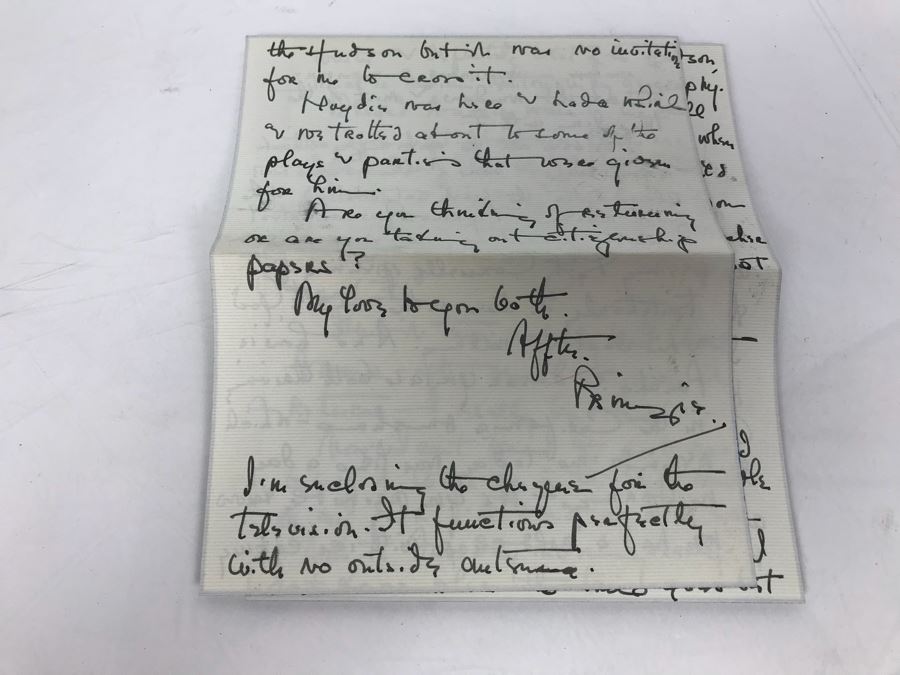 Collection Of Various Letters And Documents From George Hearst And Actress Collette Lyons Including Signed Letters From Lee Mortimer, Joe Sullivan, Actress Aileen Pringle And More (See Photos) [Photo 28]