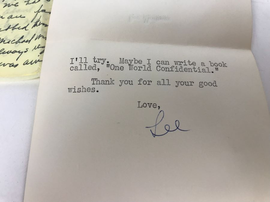 Collection Of Various Letters And Documents From George Hearst And Actress Collette Lyons Including Signed Letters From Lee Mortimer, Joe Sullivan, Actress Aileen Pringle And More (See Photos) [Photo 5]