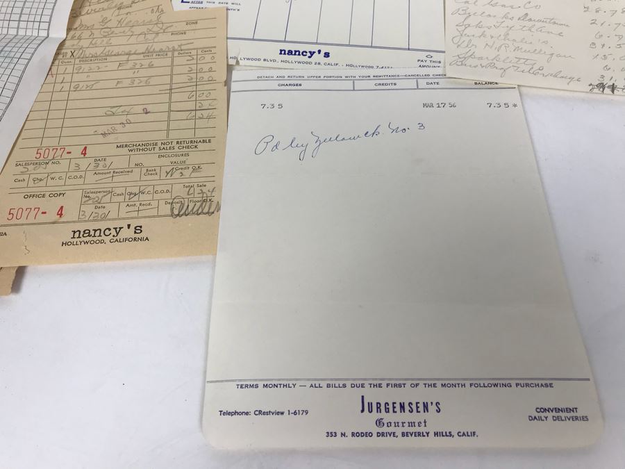 Collection Of Various Receipts, Billing Statements, Banking Checkbooks, Ledgers, W-2 For William Morris Agency For Acting And Notes From George Hearst And Actress Collette Lyons (See Photos) [Photo 25]