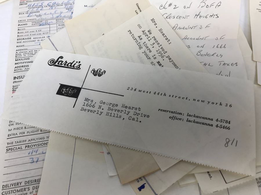 Collection Of Various Receipts, Billing Statements, Banking Checkbooks, Ledgers, W-2 For William Morris Agency For Acting And Notes From George Hearst And Actress Collette Lyons (See Photos) [Photo 33]