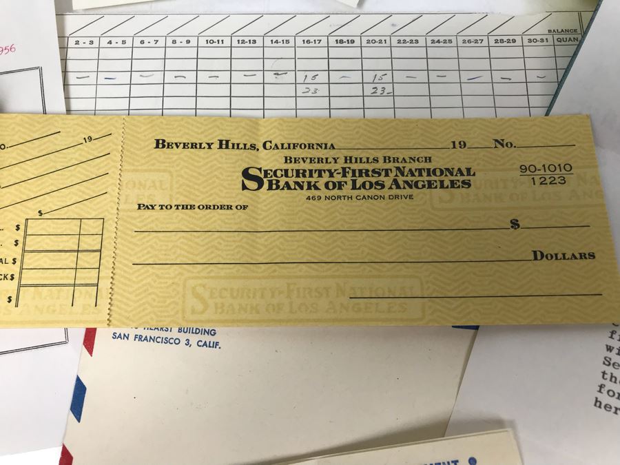 Collection Of Various Receipts, Billing Statements, Banking Checkbooks, Ledgers, W-2 For William Morris Agency For Acting And Notes From George Hearst And Actress Collette Lyons (See Photos) [Photo 5]
