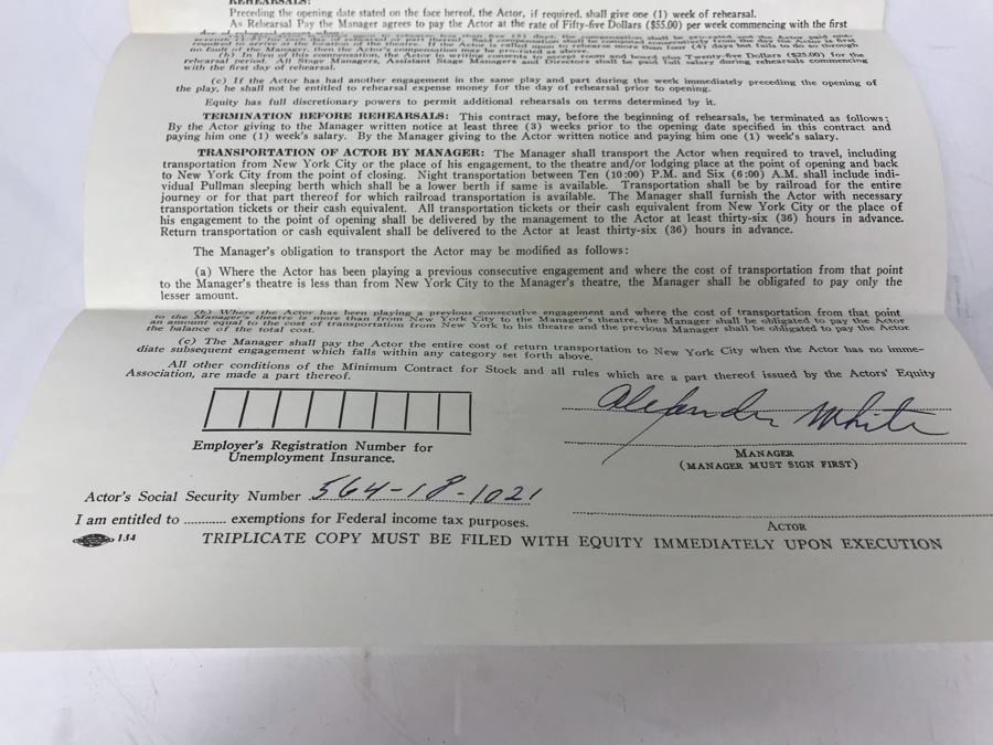 Actress Collette Lyons 1956 Acting Contract For 'Miss Private Eye' And Script For 'The Life And Legend Of Wyatt Earp' Television Play By Frederick Hazlitt Brennan [Photo 11]