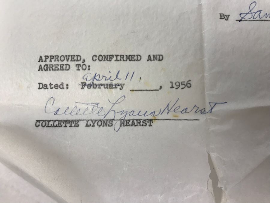 Official Signed Divorce Papers Between Actress Collette Lyons Hearst And George R. Hearst, Heartfelt Handwritten Draft And Typed Letter From Collette Lyons Regarding George Hearst And Other Documents Regarding George Hearst And Collette Lyons Hearst [Photo 24]