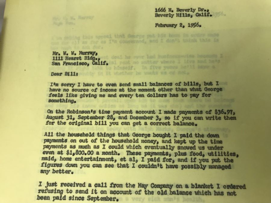 Official Signed Divorce Papers Between Actress Collette Lyons Hearst And George R. Hearst, Heartfelt Handwritten Draft And Typed Letter From Collette Lyons Regarding George Hearst And Other Documents Regarding George Hearst And Collette Lyons Hearst [Photo 16]