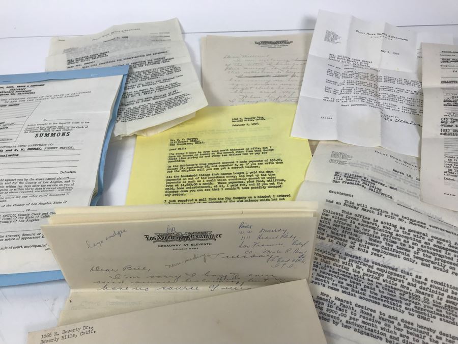 Official Signed Divorce Papers Between Actress Collette Lyons Hearst And George R. Hearst, Heartfelt Handwritten Draft And Typed Letter From Collette Lyons Regarding George Hearst And Other Documents Regarding George Hearst And Collette Lyons Hearst [Photo 2]