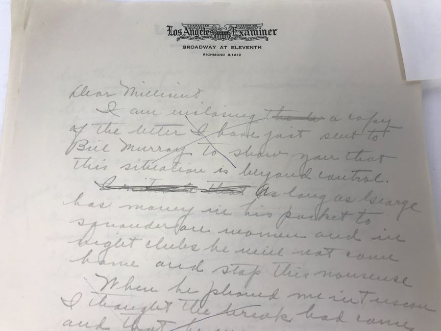 Official Signed Divorce Papers Between Actress Collette Lyons Hearst And George R. Hearst, Heartfelt Handwritten Draft And Typed Letter From Collette Lyons Regarding George Hearst And Other Documents Regarding George Hearst And Collette Lyons Hearst [Photo 26]