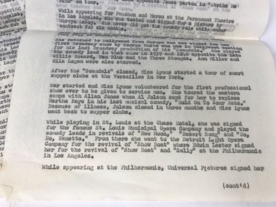 Biographies Of Collette Lyons And American Federation Of Television And Radio Artist Membership Card For Collette Lyons 1955 [Photo 4]
