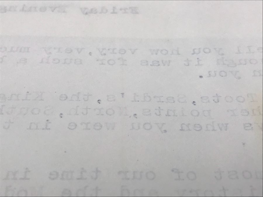 Fascinating Letter To Actress Collette Lyons Regarding Night On The Town In NYC And Mentions 'Like The Old Days...With Howard Hughes' Signed Amelia Earhart & Judge Crater (Must Read) [Photo 11]