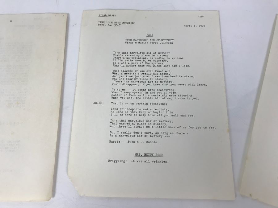 Final Draft Script For 'The Loch Ness Monster' 1970 [Photo 6]