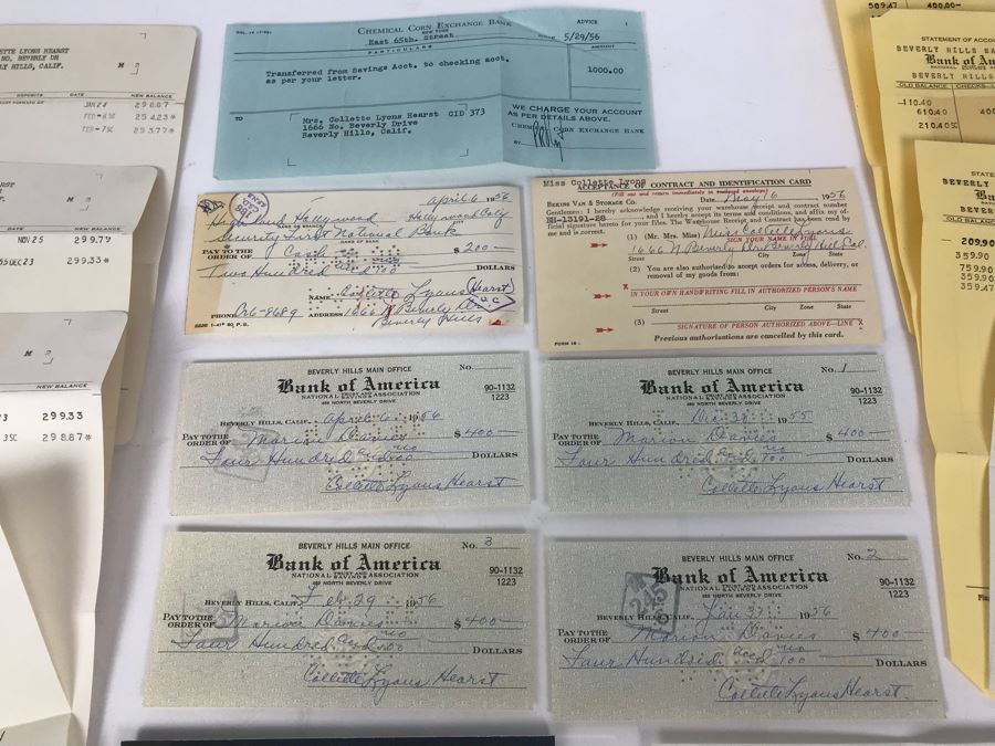 Various Bank Of America Checks Signed By Collette Lyons To Marion ...