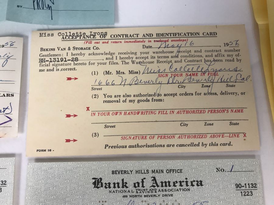 Various Bank Of America Checks Signed By Collette Lyons To Marion ...