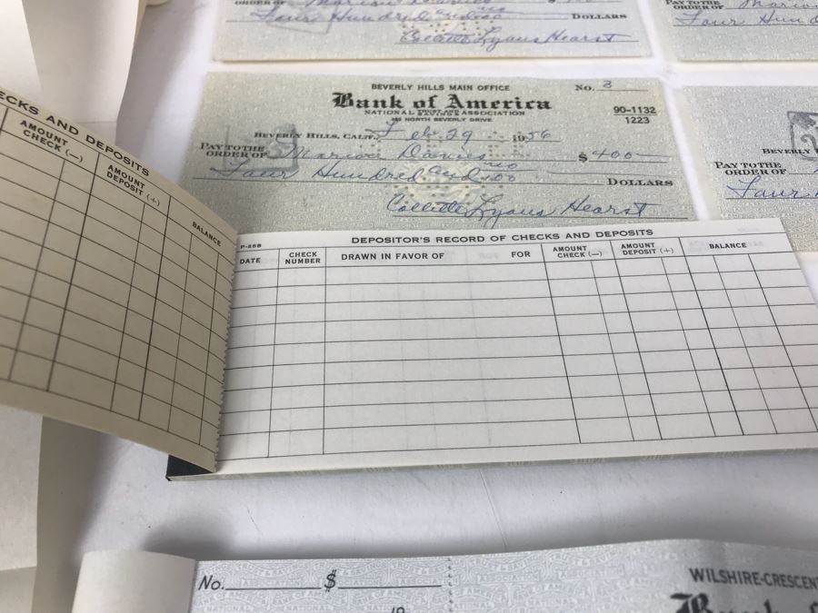 Various Bank Of America Checks Signed By Collette Lyons To Marion Davies (William Randolph Hearst's Mistress), Bank Of America Bank Statements, Bank Of America Checkbooks, Bank Statements And Other Documents (See Photos) [Photo 19]
