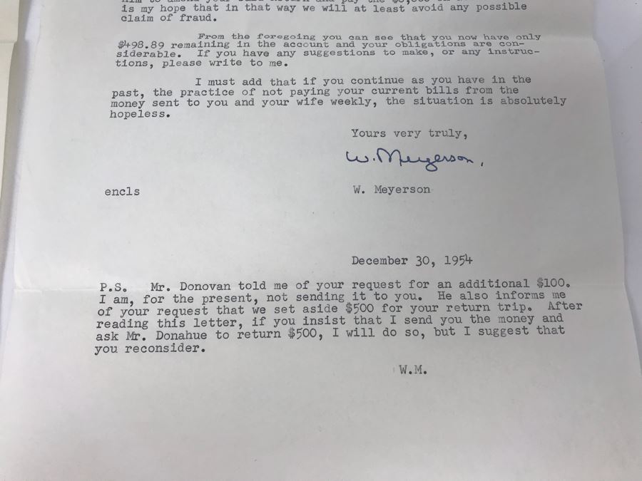 Letter To George Hearst Regarding Personal Finances [Photo 8]