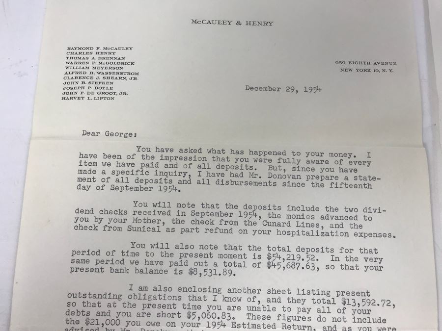 Letter To George Hearst Regarding Personal Finances [Photo 5]