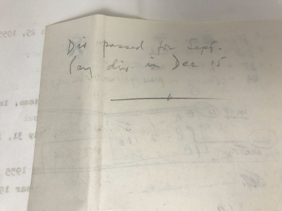Hearst Consolidated Publications, Inc Treasurer's Report 1955 With Handwritten Notes, Financial Documents And Letters Pertaining To The Hearst Corporations Including Sunical Land & Livestock Division [Photo 8]