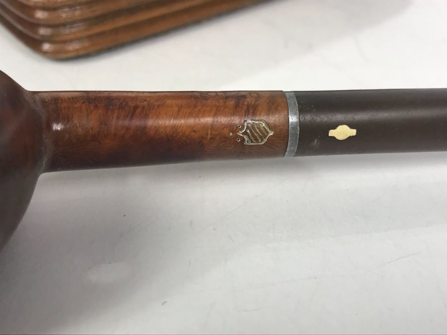 Vintage Wooden Pipe Stand With Collection Of (6) Wooden Pipes Of Various Makes (See Photos) [Photo 29]