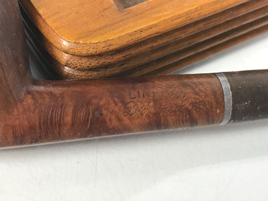 Vintage Wooden Pipe Stand With Collection Of (6) Wooden Pipes Of Various Makes (See Photos) [Photo 30]