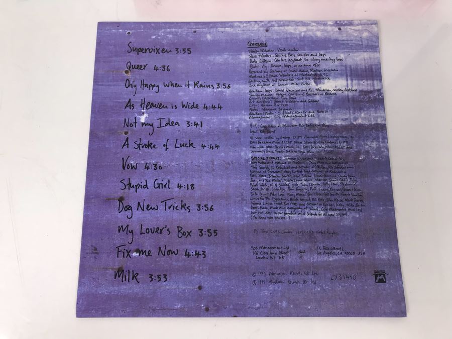 Garbage Band Vinyl Record Signed By Entire Band And Garbage Vinyl Box Set (7 Records Total) [Photo 16]