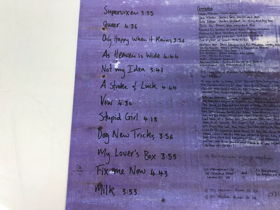 Garbage Band Vinyl Record Signed By Entire Band And Garbage Vinyl Box Set (7 Records Total) [Photo 17]