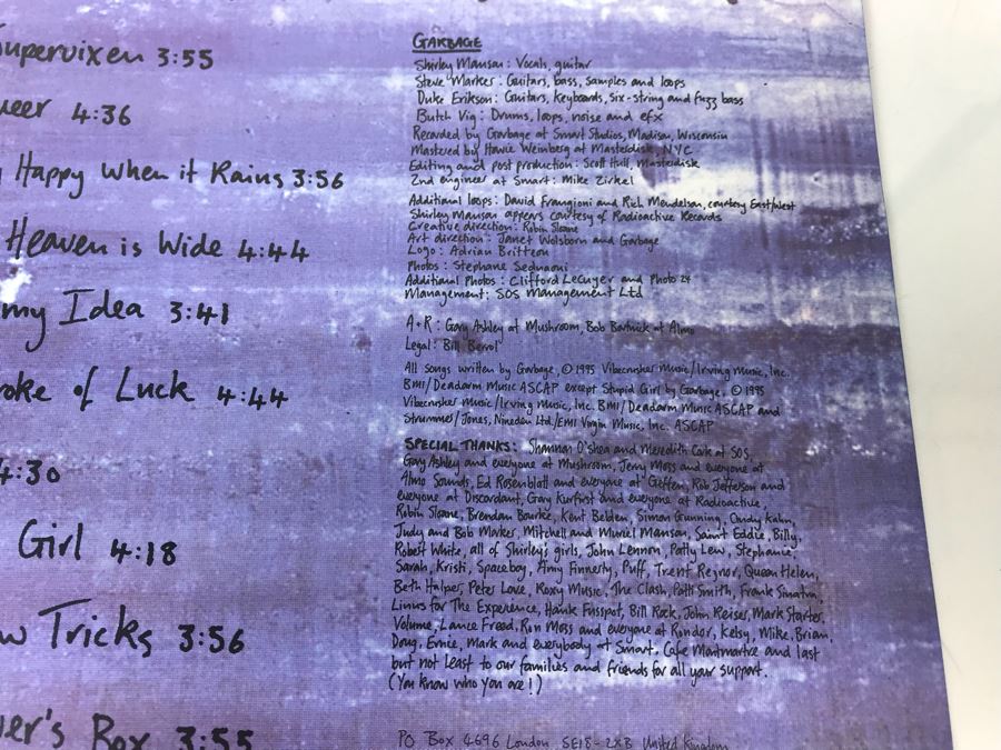 Garbage Band Vinyl Record Signed By Entire Band And Garbage Vinyl Box Set (7 Records Total) [Photo 19]