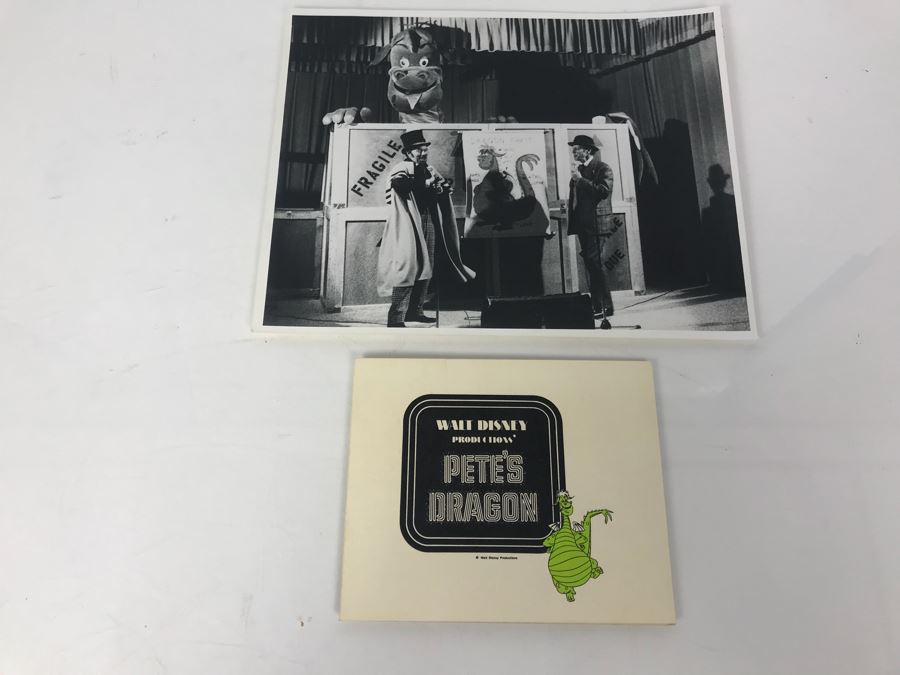 Pair Of Walt Disney Photographs Featuring Fulton Burley Promoting Disney's Movie Pete's Dragon [Photo 1]