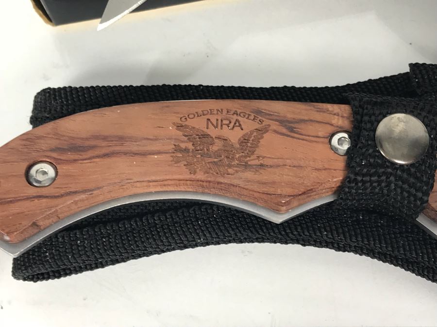 NRA Buck Knife New In Box, Golden Eagles NRA Knife, Vintage West-Cut Knife, Tom Selleck NRA .45 Bullet Key Fob And K+R Pedo [Photo 4]