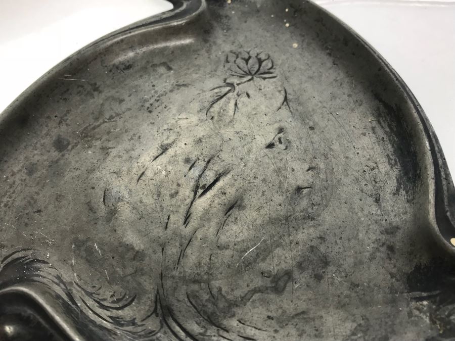 Vintage Coca-Cola Ice Pick And Bottle Opener, Vintage Art Nouveau Pin Tray And Sterling Silver Handled Salad Spoon And Fork [Photo 6]