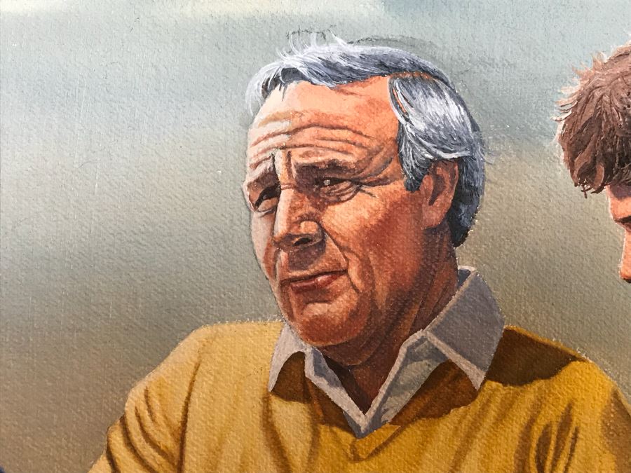 Large 48' X 36' Original Danny Day Oil Painting Of Torrey Pines Golf Course In La Jolla Featuring Golfing Legends Payne Stewart, Arnold Palmer And Jack Nicklaus - Estimate $12,000 - This Item Has A Reserve [Photo 15]
