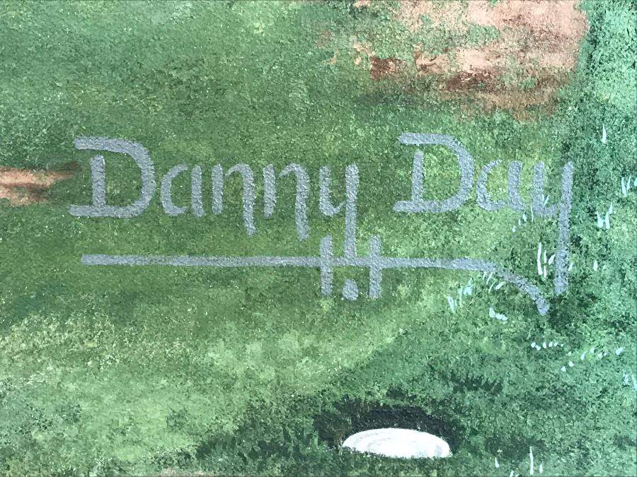 Large 48' X 36' Original Danny Day Oil Painting Of Torrey Pines Golf Course In La Jolla Featuring Golfing Legends Payne Stewart, Arnold Palmer And Jack Nicklaus - Estimate $12,000 - This Item Has A Reserve [Photo 2]