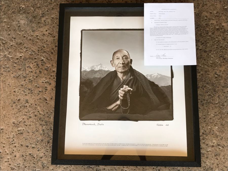 Limited Edition Signed Phil Borges Photograph Titled 'Tibetan Portrait' Dharamsala, India 2 Of 40 With COA 20' X 24' [Photo 1]