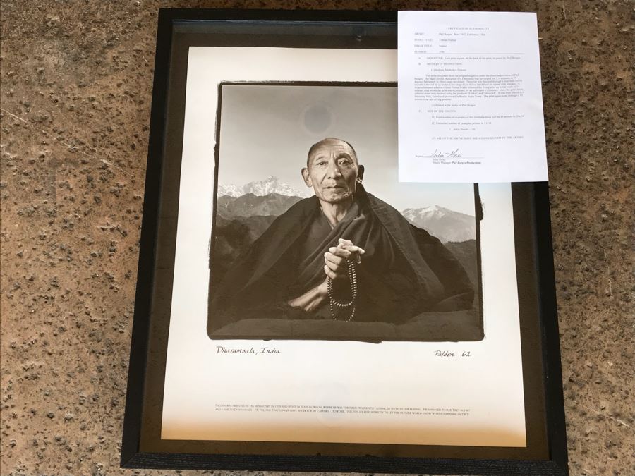Limited Edition Signed Phil Borges Photograph Titled 'Tibetan Portrait' Dharamsala, India 2 Of 40 With COA 20' X 24' [Photo 2]