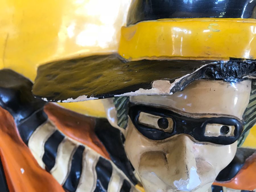 Vintage Signed 1972 McDonalds Restaraunt Hamburglar Painted Relief Fiberglass Wall Hanging By Alfred M Gordon Designs 24' X 27' [Photo 10]
