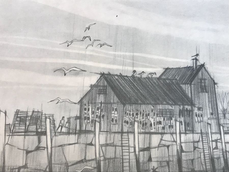 Pencil Signed Limited Edition Print Of Motif #1 Bradley Wharf In Rockport, MA Fishing Shack 22 Of 150 20' X 17.5' [Photo 10]